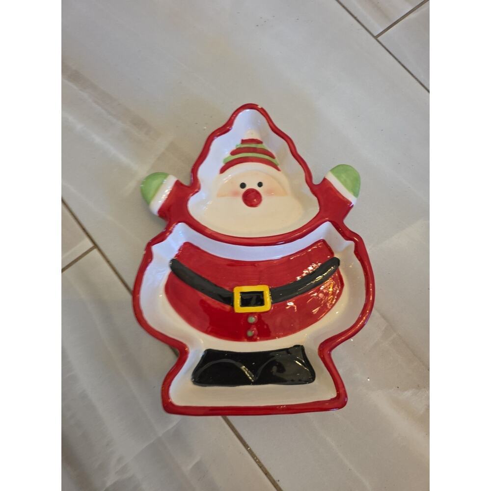 Santa Candy Dish‎ Christmas Plate Platter